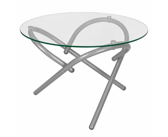 Стол журнальный Дуэт 15 металлик/прозрачное, изображение 2 | Интернет магазин мебели и декора LifeDekor