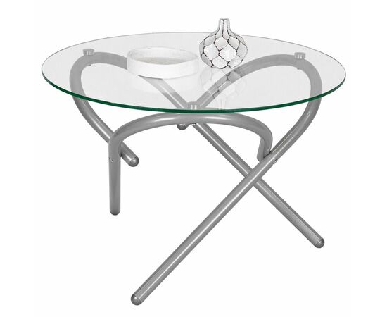 Стол журнальный Дуэт 15 металлик/прозрачное, изображение 5 | Интернет магазин мебели и декора LifeDekor