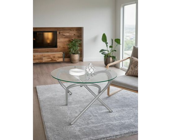 Стол журнальный Дуэт 15 металлик/прозрачное, изображение 11 | Интернет магазин мебели и декора LifeDekor