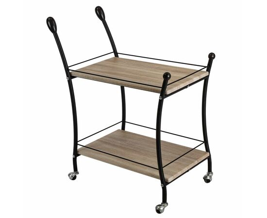 Стол сервировочный Марко дуб сонома/эбеновое дерево/черный | Интернет магазин мебели и декора LifeDekor