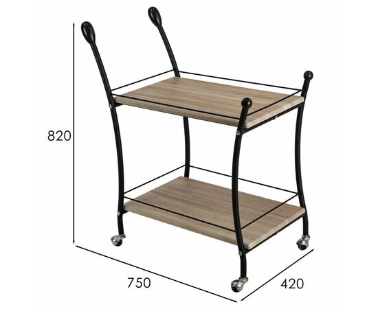 Стол сервировочный Марко дуб сонома/эбеновое дерево/черный, изображение 11 | Интернет магазин мебели и декора LifeDekor