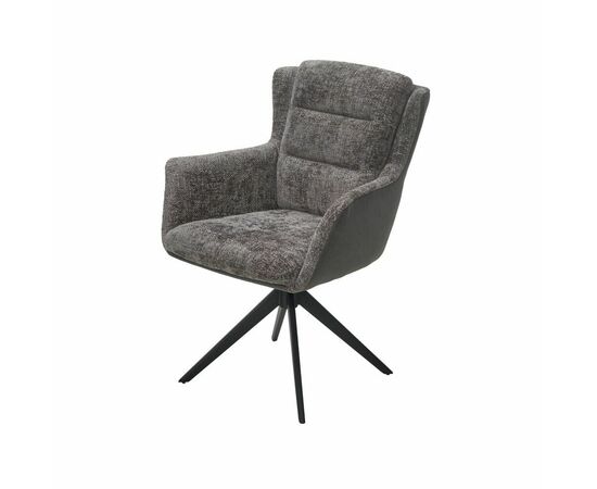 Стул с подлокотниками Gary ткань комби серый, поворотно-возвратный механизм 360 градусов | Интернет магазин мебели и декора LifeDekor