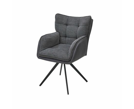 Стул с подлоклотниками Brian ткань комби серый, поворотно-возвратный механизм 180 градусов | Интернет магазин мебели и декора LifeDekor