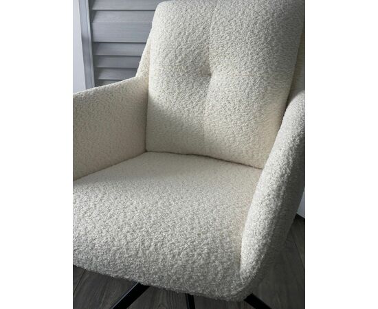 Стул Honey букле белый, поворотный механизм 360 градусов, изображение 5 | Интернет магазин мебели и декора LifeDekor