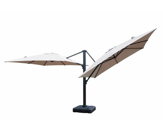 "Фабриано" зонт двухкупольный 3x3м на алюминиевой опоре, тент темно-серый, изображение 2 | Интернет магазин мебели и декора LifeDekor