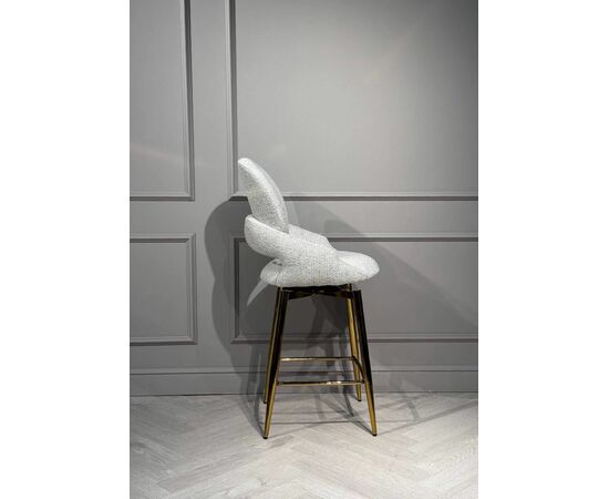 Стул барный Виола BS1241-WT, белый крем/золото, изображение 3 | Интернет магазин мебели и декора LifeDekor