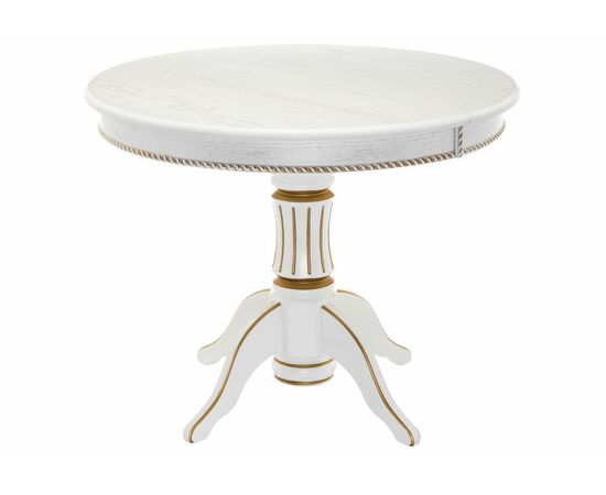 Стол деревянный Павия 100 молочный / золотая патина | Интернет магазин мебели и декора LifeDekor