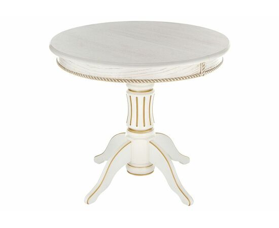 Стол деревянный Павия молочный / золото патина | Интернет магазин мебели и декора LifeDekor