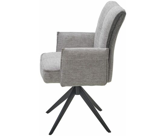 Стул с подлокотниками Rico ткань серый, поворотно-возвратный механизм 360 градусов, изображение 3 | Интернет магазин мебели и декора LifeDekor