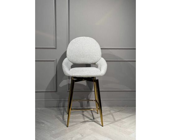 Стул барный Виола BS1241-WT, белый крем/золото | Интернет магазин мебели и декора LifeDekor