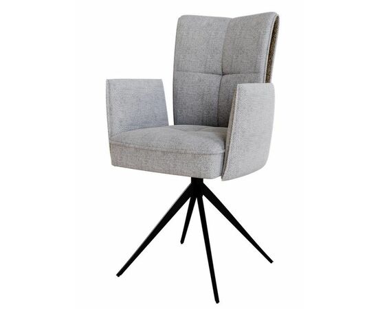 Стул с подлокотниками Rico ткань серый, поворотно-возвратный механизм 360 градусов, изображение 5 | Интернет магазин мебели и декора LifeDekor