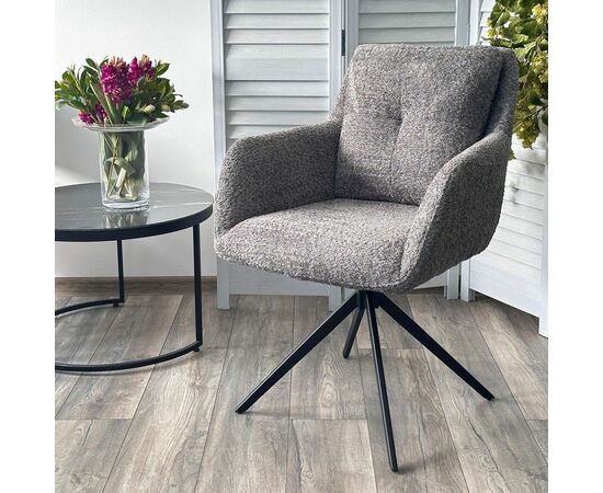 Стул Honey букле темно-серый, поворотный механизм 360 градусов, изображение 4 | Интернет магазин мебели и декора LifeDekor