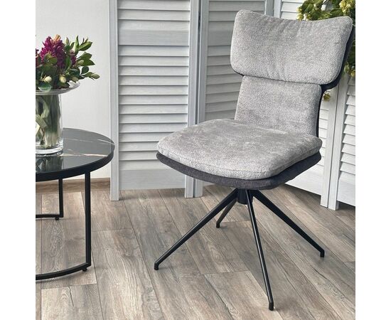 Стул Nevil ткань комби серый, поворотно-возвратный механизм 360 градусов, изображение 7 | Интернет магазин мебели и декора LifeDekor