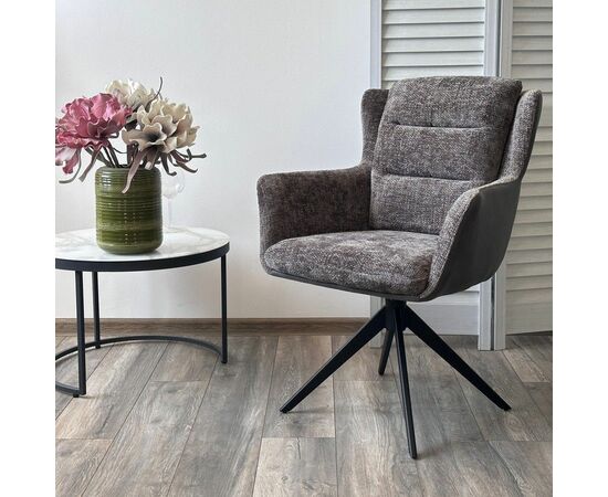 Стул с подлокотниками Gary ткань комби серый, поворотно-возвратный механизм 360 градусов, изображение 7 | Интернет магазин мебели и декора LifeDekor