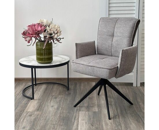 Стул с подлокотниками Rico ткань серый, поворотно-возвратный механизм 360 градусов, изображение 4 | Интернет магазин мебели и декора LifeDekor