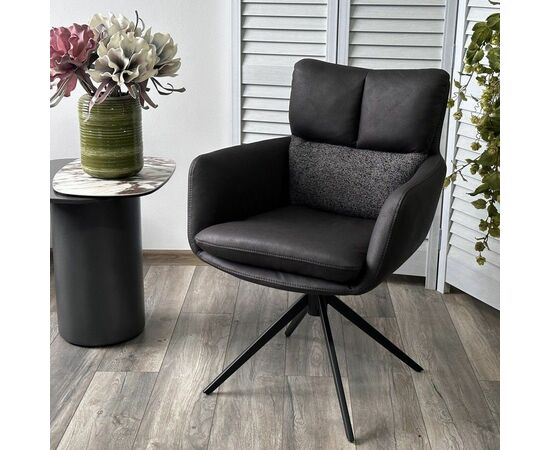 Стул с подлокотниками Marlin ткань комби серый, поворотно-возвратный механизм 360 градусов, изображение 6 | Интернет магазин мебели и декора LifeDekor