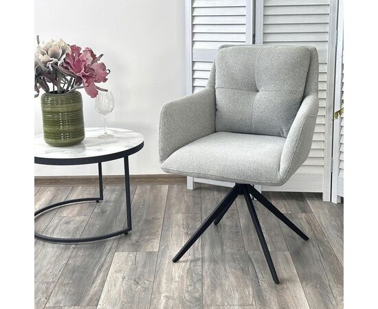 Стул Honey букле светло-серый, поворотный механизм 360 градусов, изображение 6 | Интернет магазин мебели и декора LifeDekor