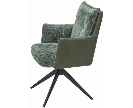 Стул с подлокотниками Gilad ткань комби зеленый, поворотный механизм 360 градусов, изображение 3 | Интернет магазин мебели и декора LifeDekor