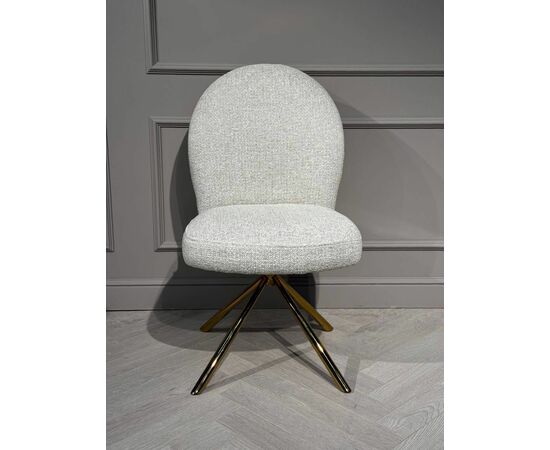 Стул обеденный Авалон BS1240-WT, белый крем/золото | Интернет магазин мебели и декора LifeDekor