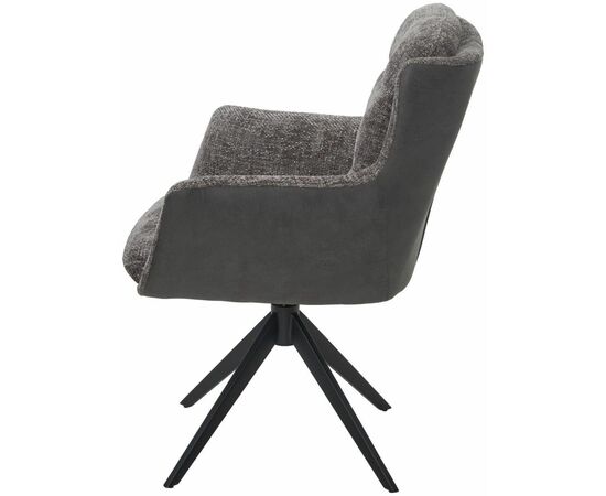 Стул с подлокотниками Gary ткань комби серый, поворотно-возвратный механизм 360 градусов, изображение 3 | Интернет магазин мебели и декора LifeDekor