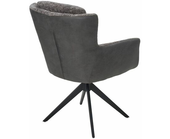 Стул с подлокотниками Gary ткань комби серый, поворотно-возвратный механизм 360 градусов, изображение 2 | Интернет магазин мебели и декора LifeDekor