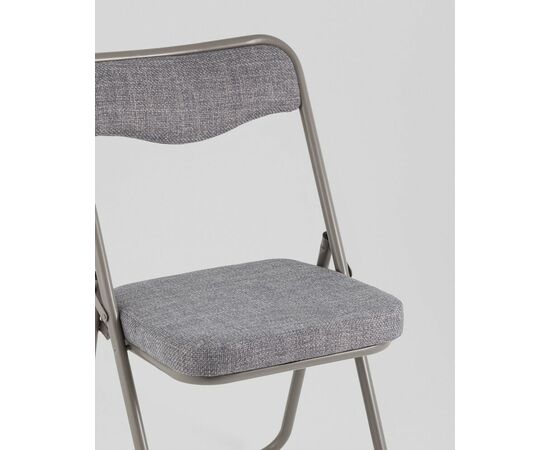 Стул складной Джонни рогожка серо-голубой каркас серый, изображение 3 | Интернет магазин мебели и декора LifeDekor