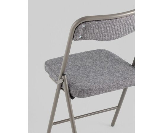 Стул складной Джонни рогожка серо-голубой каркас серый, изображение 4 | Интернет магазин мебели и декора LifeDekor