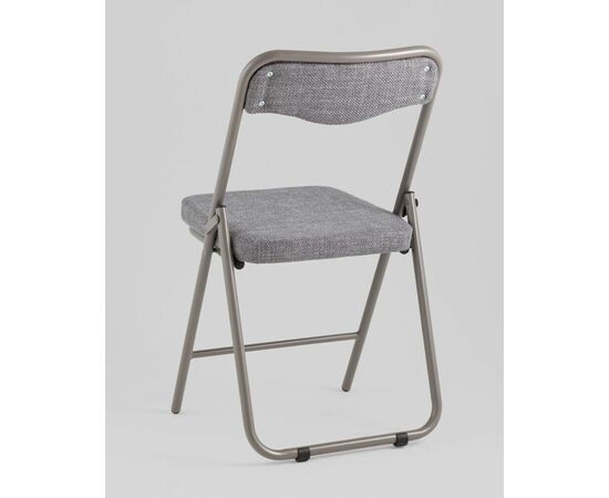 Стул складной Джонни рогожка серо-голубой каркас серый, изображение 5 | Интернет магазин мебели и декора LifeDekor