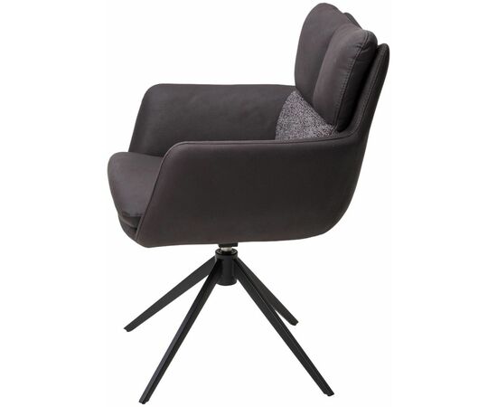 Стул с подлокотниками Marlin ткань комби серый, поворотно-возвратный механизм 360 градусов, изображение 3 | Интернет магазин мебели и декора LifeDekor