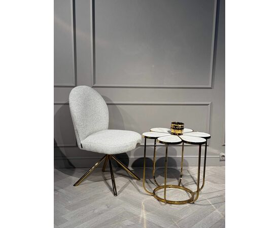 Стул обеденный Авалон BS1240-WT, белый крем/золото, изображение 4 | Интернет магазин мебели и декора LifeDekor