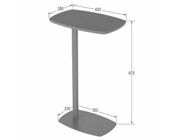 Стол придиванный Дей графит/графит, изображение 2 | Интернет магазин мебели и декора LifeDekor