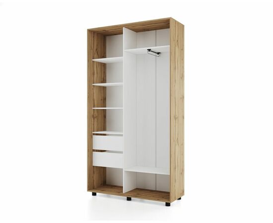 Шкаф-купе PRIME, 120х45х230 Дуб вотан с зеркалом, изображение 3 | Интернет магазин мебели и декора LifeDekor