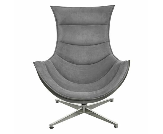 Кресло LOBSTER CHAIR серый искусственная замша, серый, изображение 3 | Интернет магазин мебели и декора LifeDekor