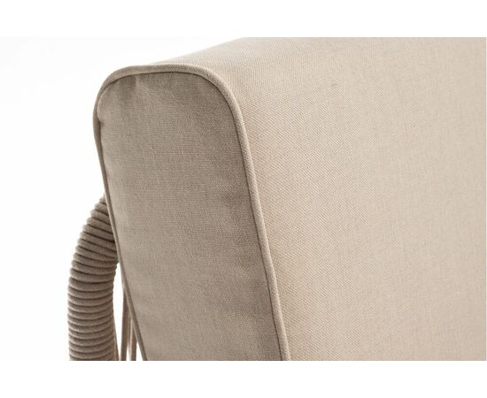 "Канны" левый модуль плетеный из роупа, каркас алюминий белый муар, роуп бежевый круглый, ткань бежевая 15052, изображение 5 | Интернет магазин мебели и декора LifeDekor