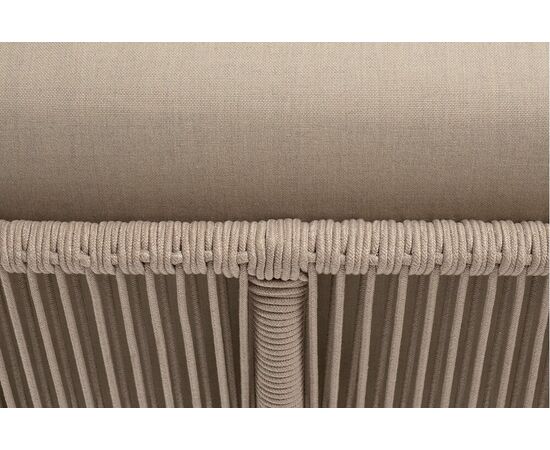 "Канны" угловой модуль плетеный из роупа, каркас алюминий белый муар, роуп бежевый круглый, ткань бежевая 15052, изображение 5 | Интернет магазин мебели и декора LifeDekor