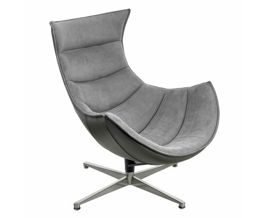 Кресло LOBSTER CHAIR серый искусственная замша, серый | Интернет магазин мебели и декора LifeDekor