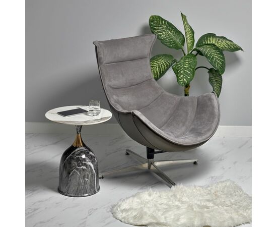 Кресло LOBSTER CHAIR серый искусственная замша, серый, изображение 11 | Интернет магазин мебели и декора LifeDekor