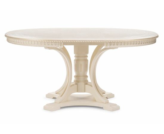 Стол деревянный Нозеан круглый бежевый / золото, изображение 3 | Интернет магазин мебели и декора LifeDekor