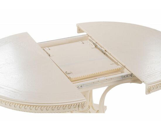 Стол деревянный Нозеан круглый бежевый / золото, изображение 5 | Интернет магазин мебели и декора LifeDekor