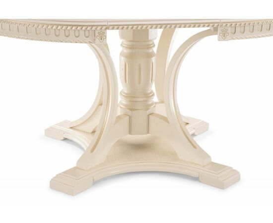 Стол деревянный Нозеан круглый бежевый / золото, изображение 6 | Интернет магазин мебели и декора LifeDekor