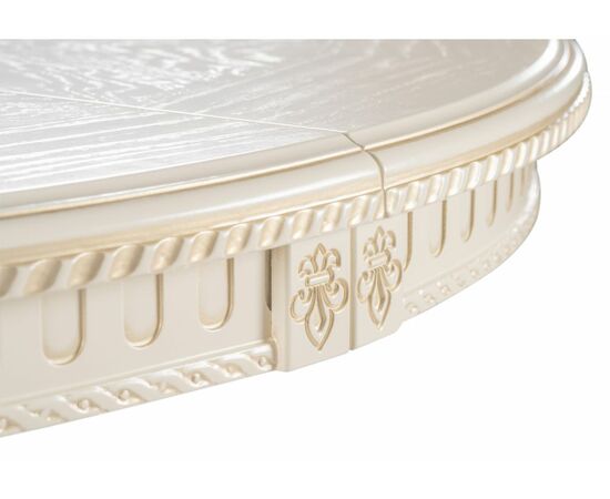 Стол деревянный Нозеан круглый бежевый / золото, изображение 8 | Интернет магазин мебели и декора LifeDekor