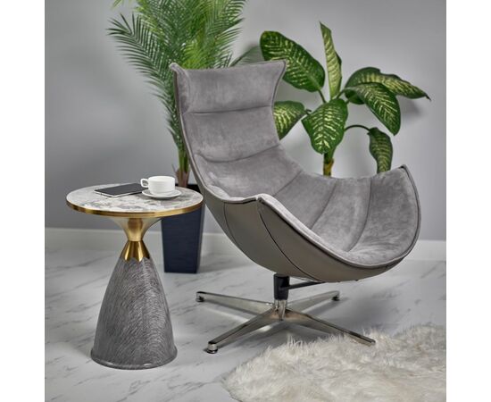 Кресло LOBSTER CHAIR серый искусственная замша, серый, изображение 12 | Интернет магазин мебели и декора LifeDekor