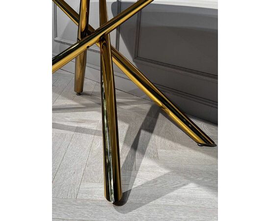 Стол обеденный Неаполь Голд TW1162-T-1,160x90x76 см, серо-золотая керамика/золото, изображение 9 | Интернет магазин мебели и декора LifeDekor