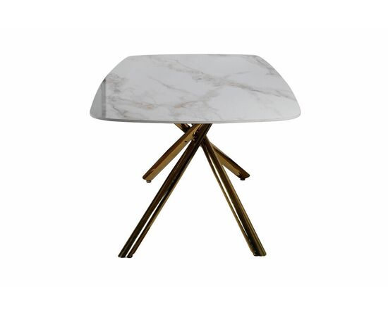 Стол обеденный Неаполь Голд TW1162-T-1,160x90x76 см, серо-золотая керамика/золото, изображение 4 | Интернет магазин мебели и декора LifeDekor