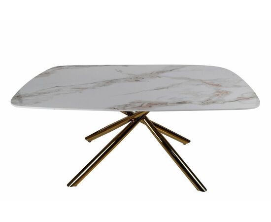 Стол обеденный Неаполь Голд TW1162-T-1,160x90x76 см, серо-золотая керамика/золото, изображение 2 | Интернет магазин мебели и декора LifeDekor