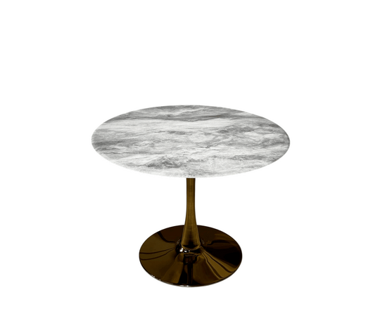 Стол обеденный круглый Остин BS212-100LG, 100х76 см, светло-серый мрамор/золото | Интернет магазин мебели и декора LifeDekor