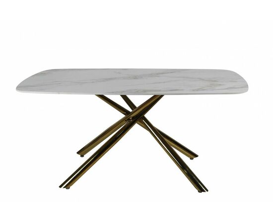 Стол обеденный Неаполь Голд TW1162-T-1,160x90x76 см, серо-золотая керамика/золото | Интернет магазин мебели и декора LifeDekor