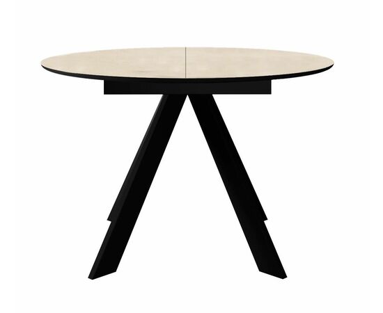 Стол DikLine SKC100 d1000 Керамика Krater Perla (бежевый матовый)/подстолье черное/опоры черные, изображение 6 | Интернет магазин мебели и декора LifeDekor