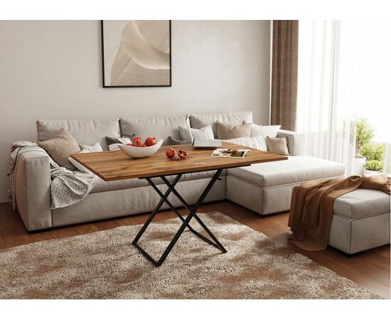 Стол трансформер Орфей 1, чёрный/дуб вотан, изображение 3 | Интернет магазин мебели и декора LifeDekor