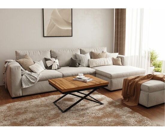 Стол трансформер Орфей 1, чёрный/дуб вотан, изображение 9 | Интернет магазин мебели и декора LifeDekor